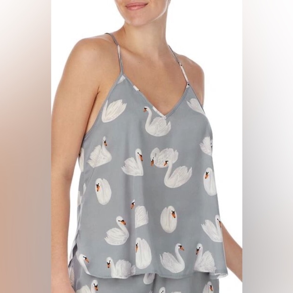 NWOT Shady Lady Grey Swan Camisole Top (S)  and Short (M) Sleep - Lounge Set S/M